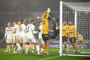  Matheus Cunha of Wolverhampton Wanderers (not pictured) scores his team's first goal past Andre Onana (Photo by Jack Thomas - WWFC/Wolves via Getty Images)