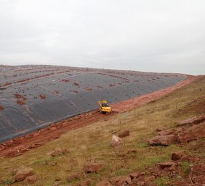 Temporary capping works being carried out in January. Picture: Environment Agency