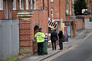 A cordon was in place at the houses. 