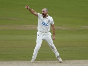 Ben Raine celebrating a wicket