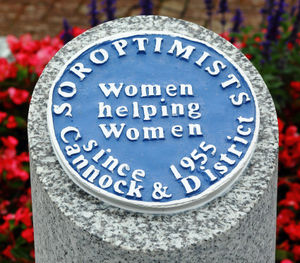 The plaque honouring the Soroptimists