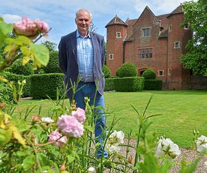 William Cash outside historic Upton Cressett Hall
