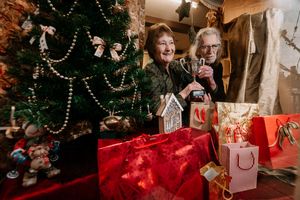 Best Dressed Window Display in Cleobury Mortimer run by the town council. Winner - Masquerade Fabrics Ltd - Kas Rowley and town councillor Paul French.