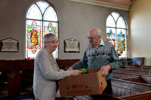 Bourne Methodist Church volunteers June and Neville Johnson