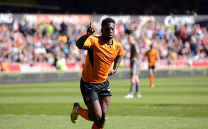Nouha Dicko of Wolverhampton Wanderers scores a goal to make it 2-1 (AMA)