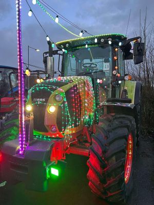 In third place for the best dressed tractor competition was this illuminated entry.