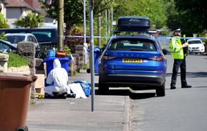 Police in Hampton Street, Cannock, at the scene of the stabbing. Photo: Tim Thursfield