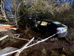 The scene of the crash. Picture: Market Drayton Fire Station