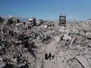 Supporting image for story: Palestinians confront landscape of destruction in Gaza’s ‘ghost towns’