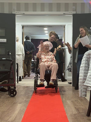 Resident and colleague at HC-One’s Foley Grange Care Home’s fashion show event