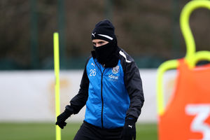 Pipa as feeling the cold during training (Photo by Adam Fradgley/West Bromwich Albion FC via Getty Images).
