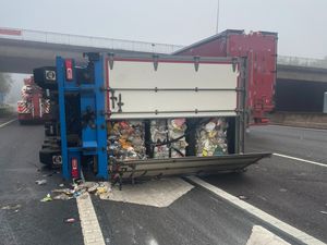Supporting image for story: Overturned lorry causing long delays on M6 ahead of rush hour