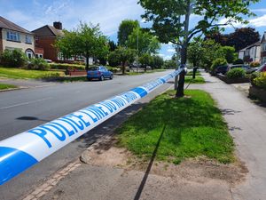 Police at the scene in Oxbarn Avenue, Wolverhampton