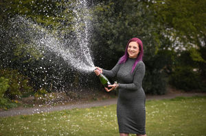 Bee Murton celebrates her £300,000 lottery win