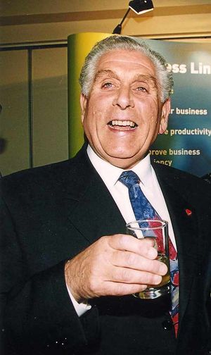 The Labour party's Man of Steel, Dennis Turner, raises a glass.