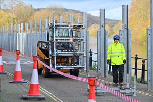 The new Severnside North flood defences will also be errected today