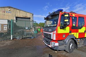 Fire at a unit on the Webnor Industrial Estate, off the Ettingshall road, Wolverhampton