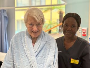 Margaret, 86, with an occupational therapist from the Frailty Intervention Team