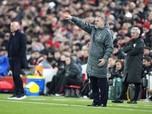 Ange Postecoglou on the touchline at Anfield