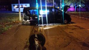 The taxi involved in the crash. Photo: @Wton_fire