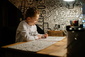 Doodle Boy, Joe Whale from Shrewsbury, was commissioned to create two pieces of art work for Prince William and Kate's Royal Train Tour last year