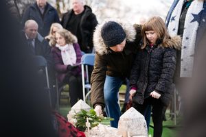 Relatives of the teenage girls who died in the tragedy paid their respects at the ceremony held at Tipton Cemetery