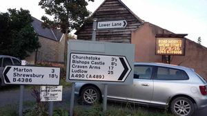 The A490 is a main route through Churchstoke, south west Shropshire and Welshpool. Photo: Heather Kidd