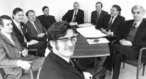 Graham Reedman, far right, with the rest of the pioneering team of officers of the new Wrekin District Council in April 1974.