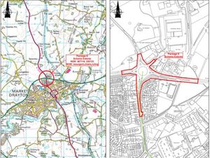 Supporting image for story: Temporary traffic lights for work at Market Drayton's Gingerbread Man roundabout