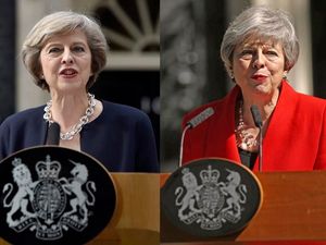 Theresa in 2016 and 2019