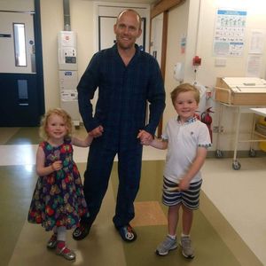 Mark with his two children Luke, six, and Ella, four