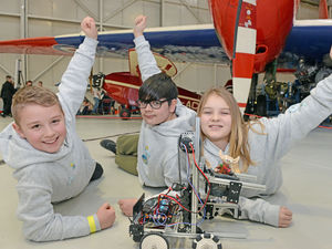 Supporting image for story: Students build cities in RAF Cosford robot challenge 