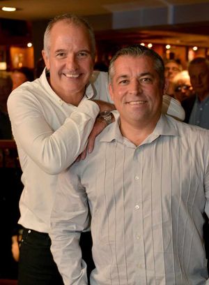 Wolves heroes Steve Bull and Andy Thompson reunited for the 'Sherpa Van Boys' event at the Cleveland Arms.