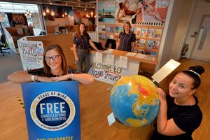 From left to right: Branch manager Hayley Gulliver, Emma Bagley, Maria Sanchez, and assistant manager Jade Warhurst