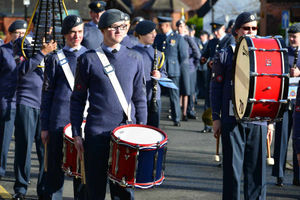 Members of the Staffordshire ATC parade through Penkridge