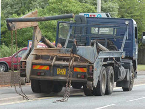 Supporting image for story: Skip crash causes road and rail delays