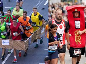 Supporting image for story: Gorillas, fruit and Buzz Lightyear: London Marathon’s fancy dress raises smiles