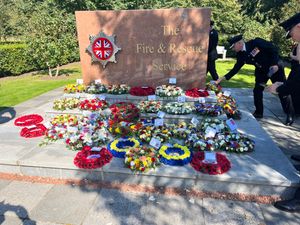 Supporting image for story: Shropshire Fire Chief represents county's firefighters at remembrance event