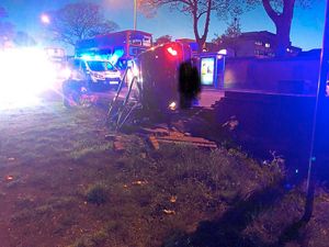 The damage in the aftermath of the collision