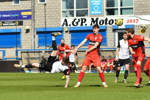 Matty Stenson's spectacular 26th goal of the season gave AFC Telford United the lead against Spalding United on Saturday (Picture: Kieren Griffin Photography)