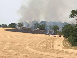 Supporting image for story: 20-acre Shropshire field up in smoke after blaze