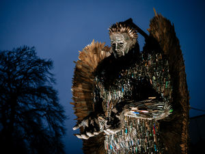 Supporting image for story: Knife Angel amnesty bin filled with blades - which will be made into another sculpture