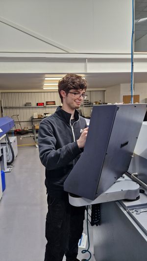 Josh Botfield using one of GWR Fasteners’ CNC sliding head lathes