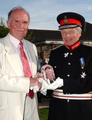  The Lord Lieutenant of Shropshire, Algernon Heber-Percy presenting the Queens Award to Derek in 2007