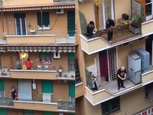 Supporting image for story: ‘My street came alive’: Rome sings anthem from balconies during lockdown