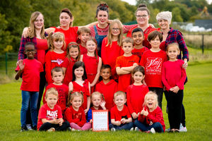 Lawley Village Primary Academy in Telford are wearing red in support of the fundraising for Zac Oliver