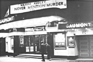 The front of the Gaumont Cinema, Snow Hill, Wolverhampton, with Never Mention Murder, starring Maxine Audley, playing, pictured in the 1960s.