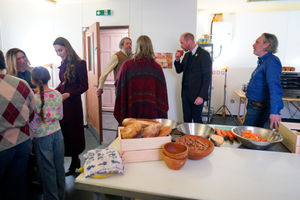 The Prince and Princess of Wales meeting locals during a visit to the Hanging Gardens. Photo: Ben Birchall/PA Wire