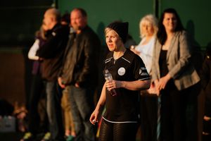A Telford Centre player stays hydrated