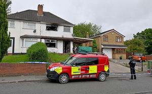 The scene of the fatal house fire on Spring Road, Ettingshall